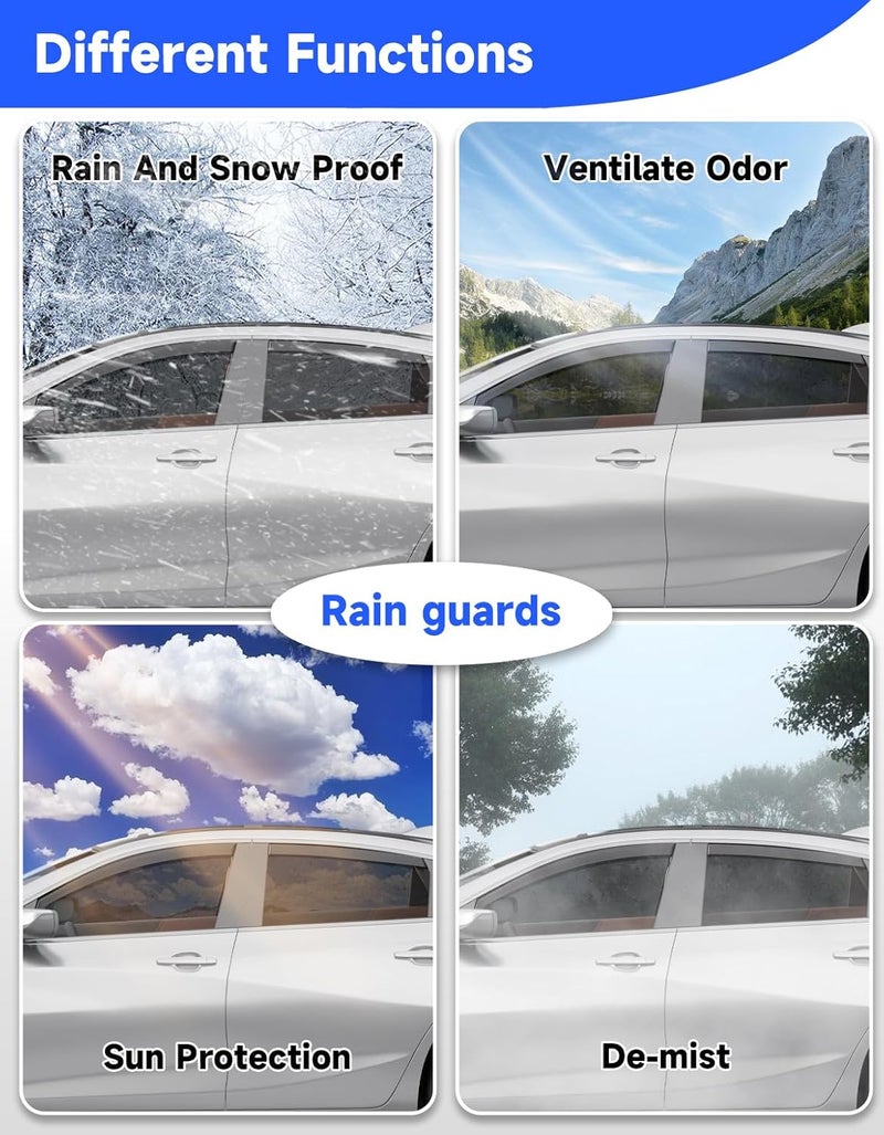 Breejoy in-Channel Window Rain Guards Fit for Chevy Malibu 2016-2025(9 Gen),Rain Guards Visors Vent Visors Window Deflector, Vent Shades Car Accessories -4 pcs - Image 4